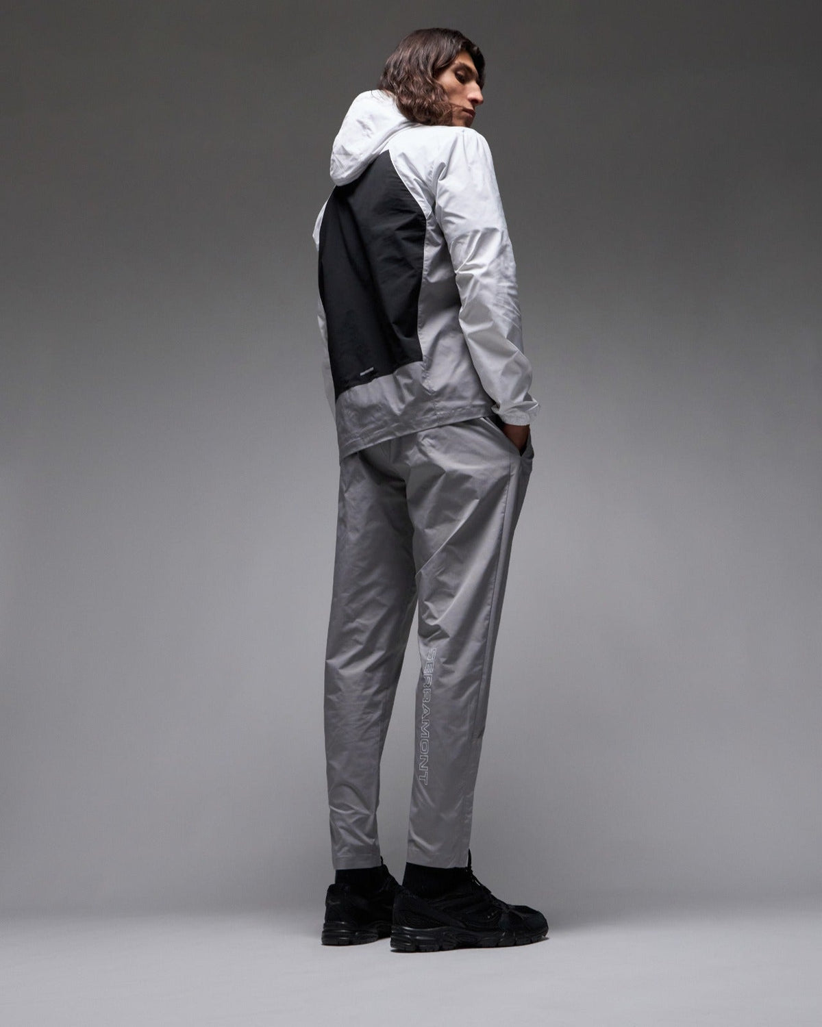 Veste de survêtement Running Serramont Thermodrive - Gris/Blanc/Noir