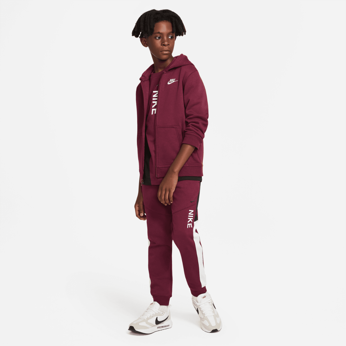 Pantalon Nike Sportswear Tech Fleece Junior - Bordeaux/Blanc/Noir