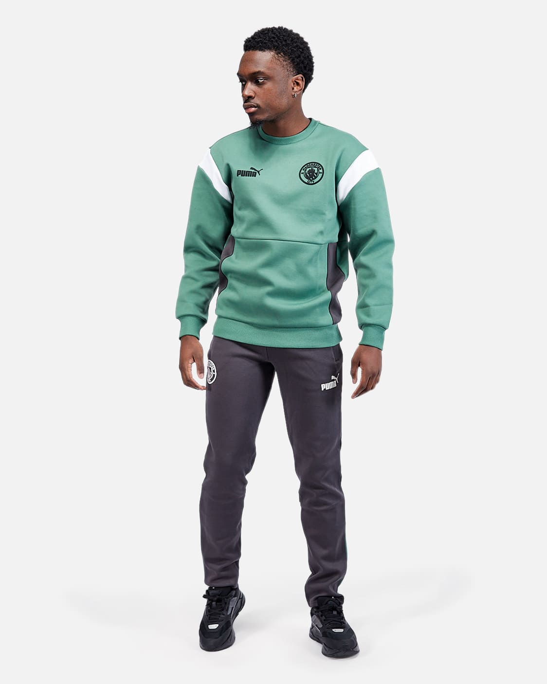 Sweat Manchester City Archive - Vert/Blanc/Noir