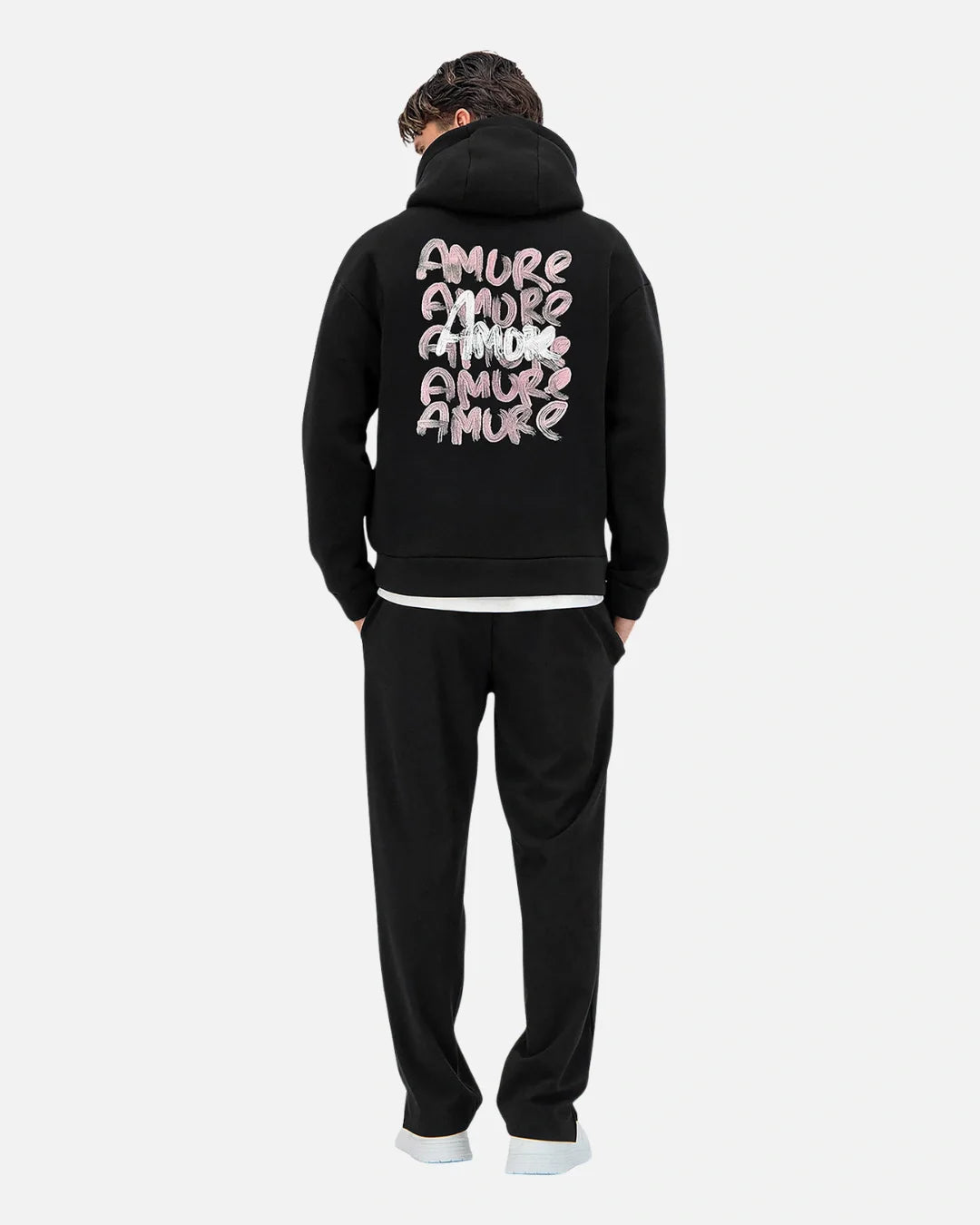 Sweat à capuche ADJ Mi Amore Print - Noir