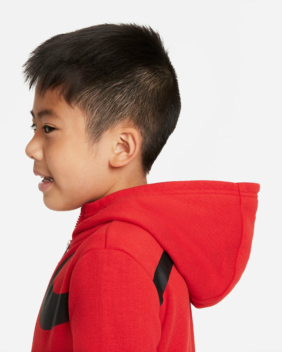 Veste Capuche Nike Swoosh Enfant - Rouge/Noir/Blanc