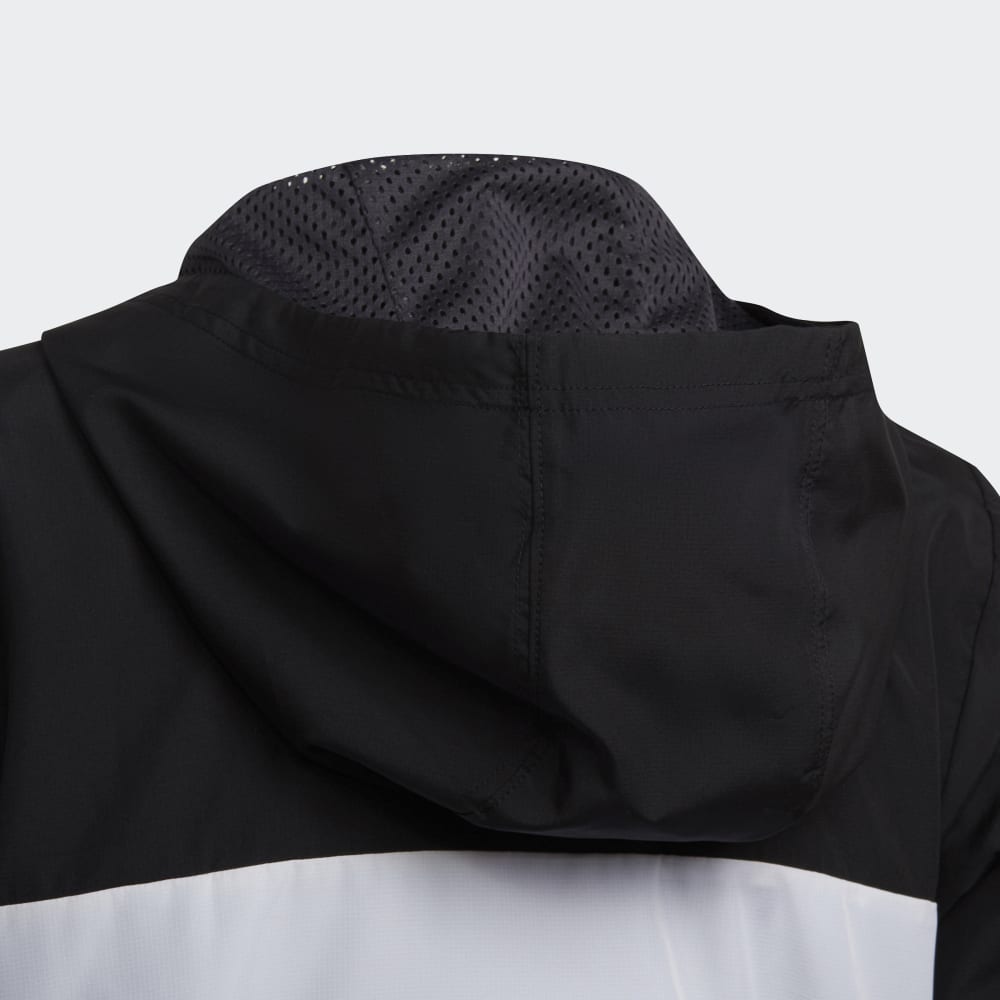 Veste Coupe-Vent Adidas Colorblock Junior - Noir/Blanc/Gris