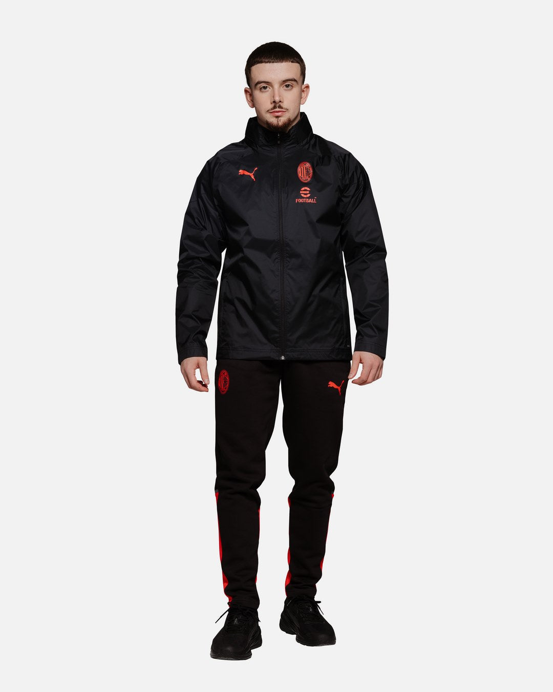 Veste Coupe-Vent Milan AC - Noir/Rouge