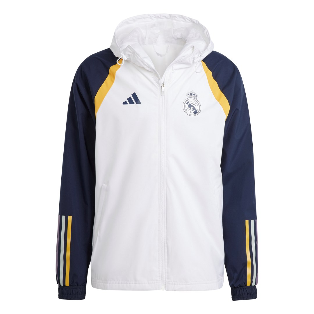 Veste Coupe-Vent Real Madrid - Blanc/Bleu/Jaune