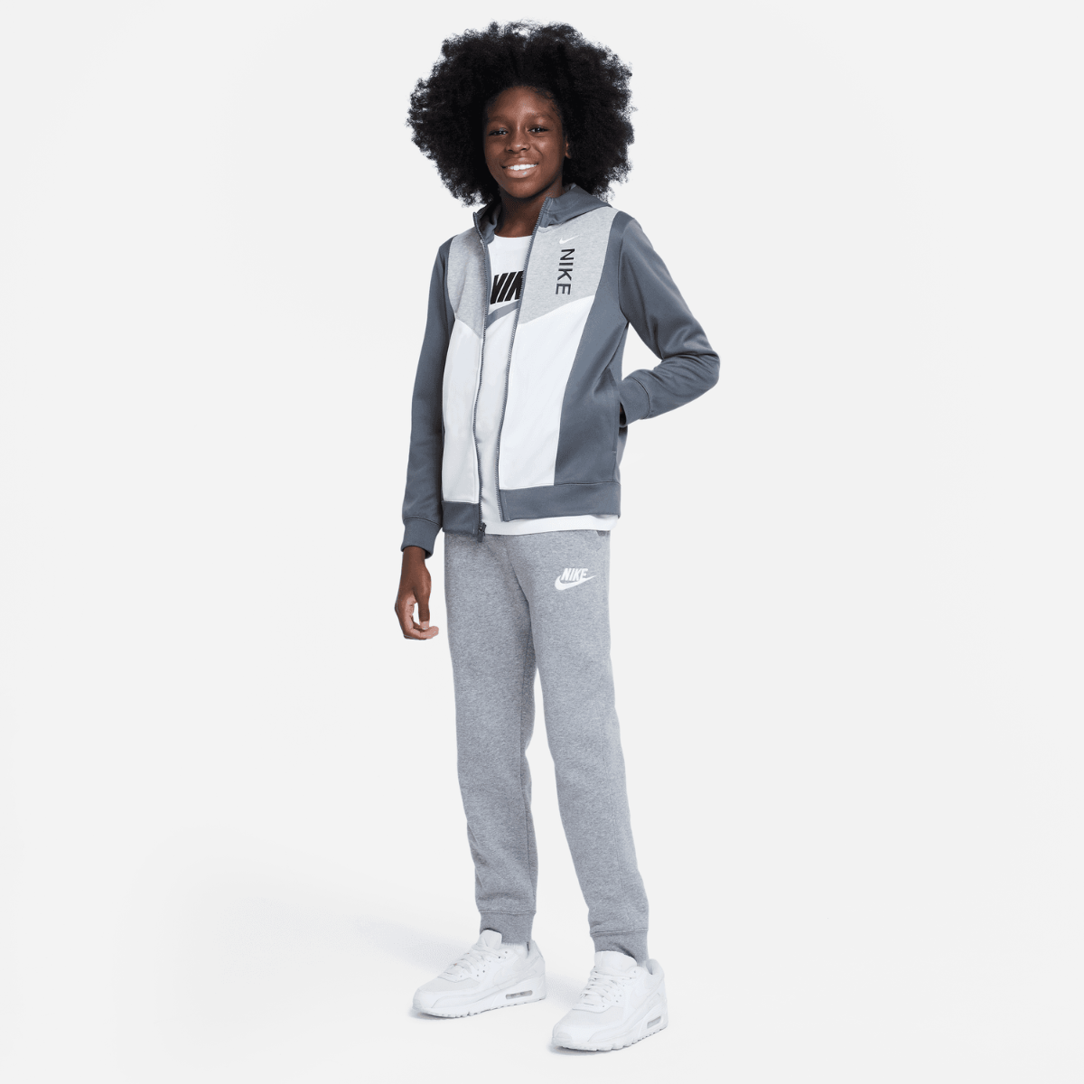 Veste Nike Sportswear Hybrid Junior - Gris/Blanc