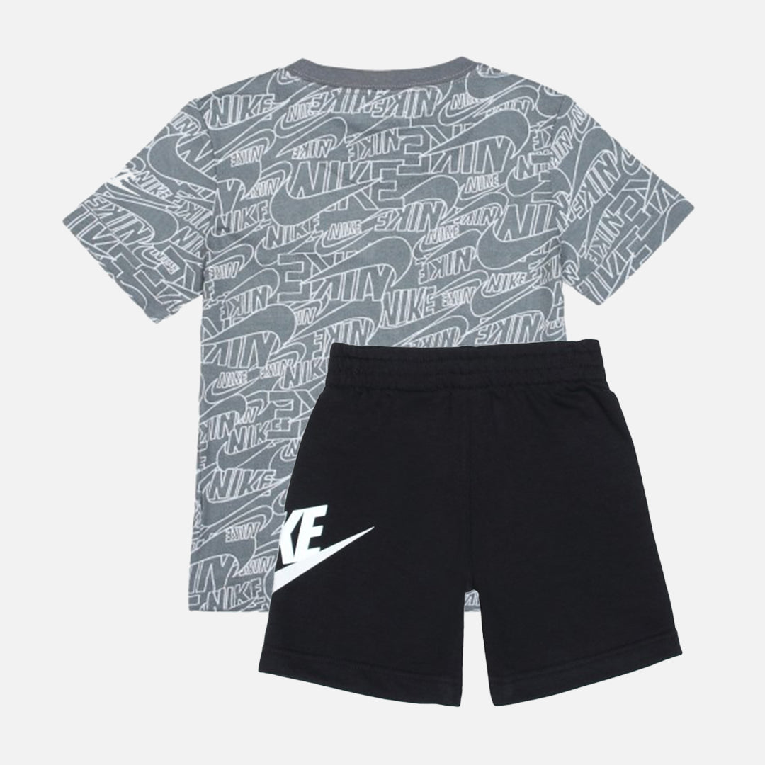 Ensemble T-shirt/Short Nike Enfant - Gris/Noir/Blanc