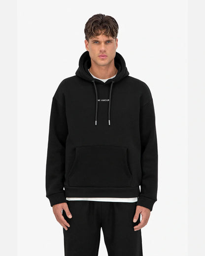 Sweat à capuche ADJ Mi Amore Print - Noir