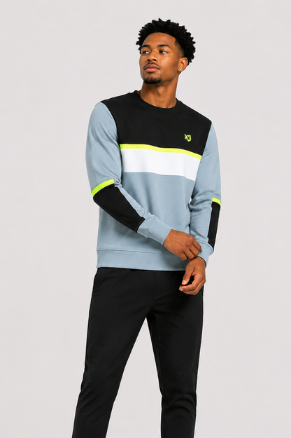 Sweat Sicarios V - Bleu fumé/Noir/Jaune