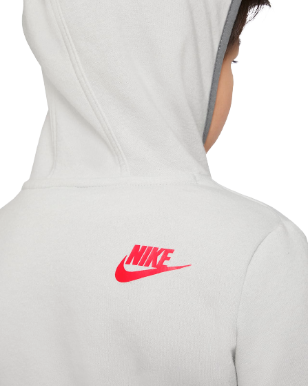 Sweat Nike Sportswear Ampliffy Enfant - Blanc/Gris/Rouge