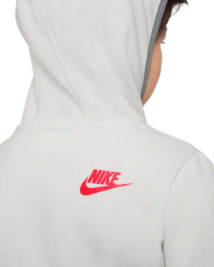 Sweat Nike Sportswear Ampliffy Enfant - Blanc/Gris/Rouge