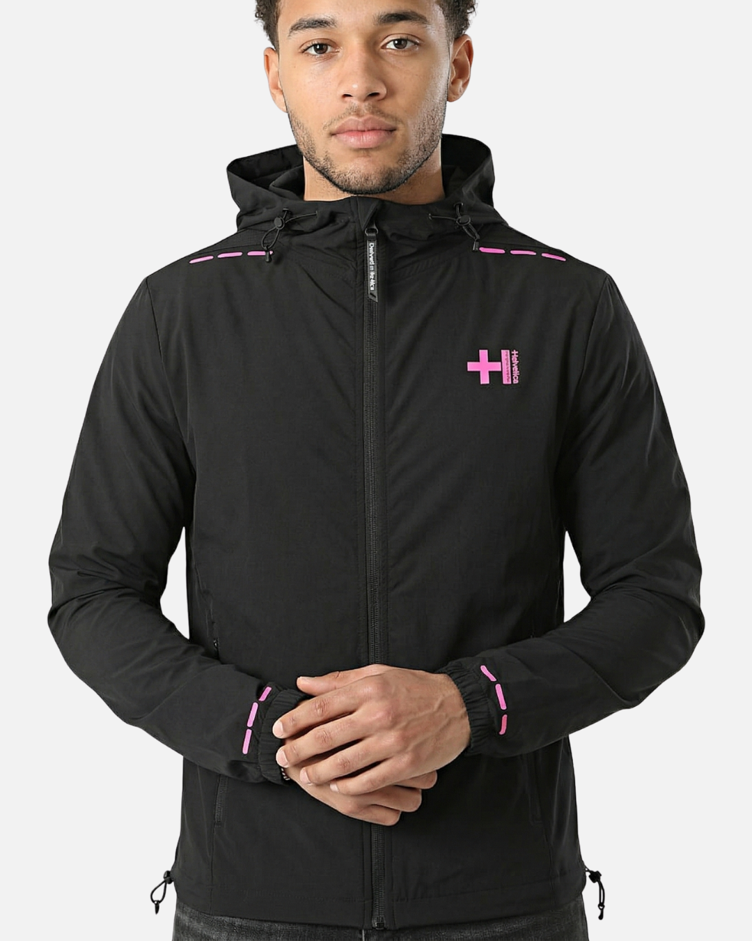 Veste Helvetica Bolt Woven - Noir/Rose