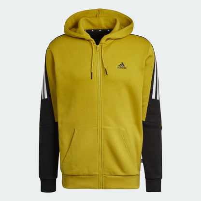 Veste à capuche Adidas à 3 bandes Future Icons - Jaune/Noir/Blanc