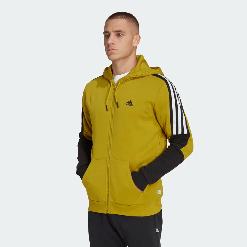 Veste à capuche Adidas à 3 bandes Future Icons - Jaune/Noir/Blanc
