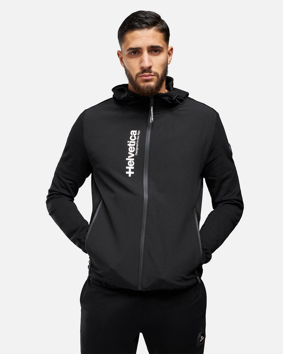 Veste à capuche Helvetica Beta - Noir