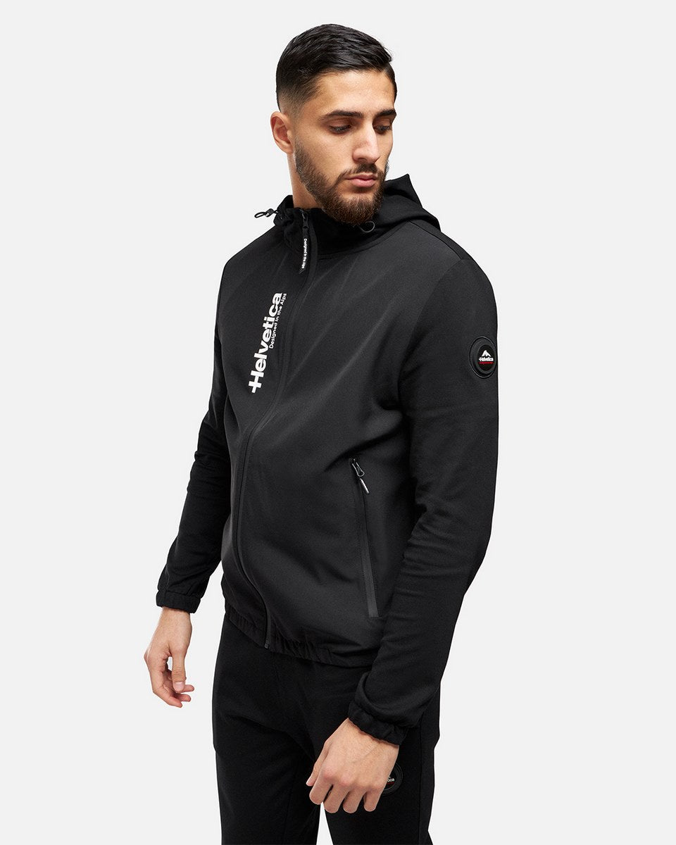 Veste à capuche Helvetica Beta - Noir
