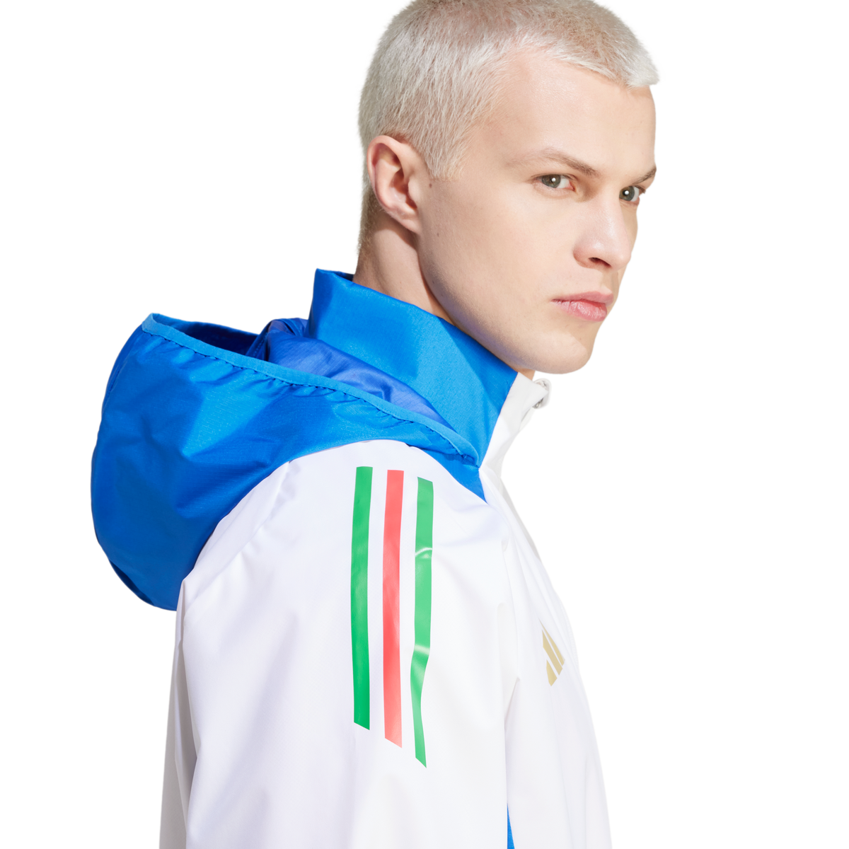 Veste Coupe-Vent Italie - Blanc/Bleu