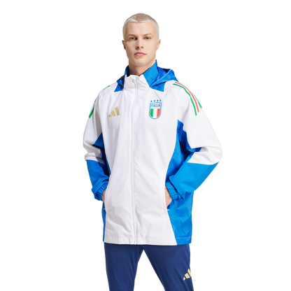 Veste Coupe-Vent Italie - Blanc/Bleu