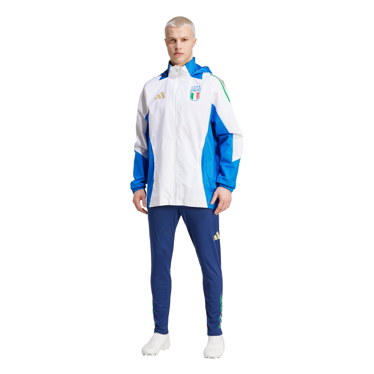 Veste Coupe-Vent Italie - Blanc/Bleu