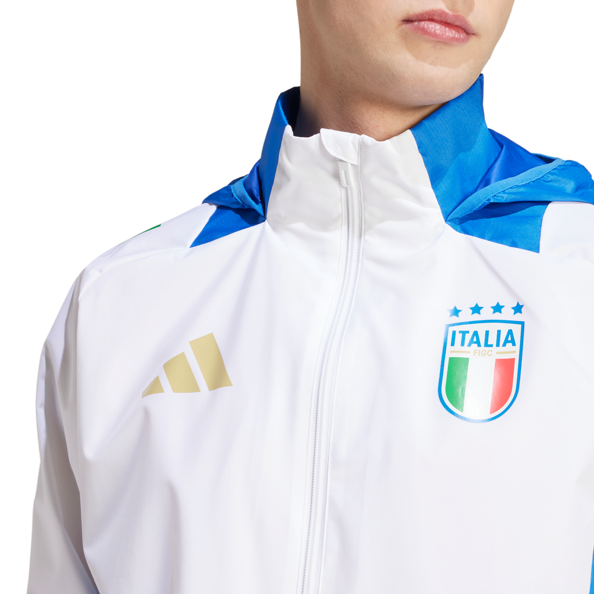 Veste Coupe-Vent Italie - Blanc/Bleu