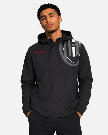 Veste Coupe-Vent Milan AC - Noir/Blanc/Noir