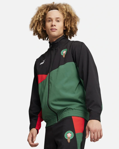 Veste de survêtement Maroc 2024 - Noir/Rouge/Vert