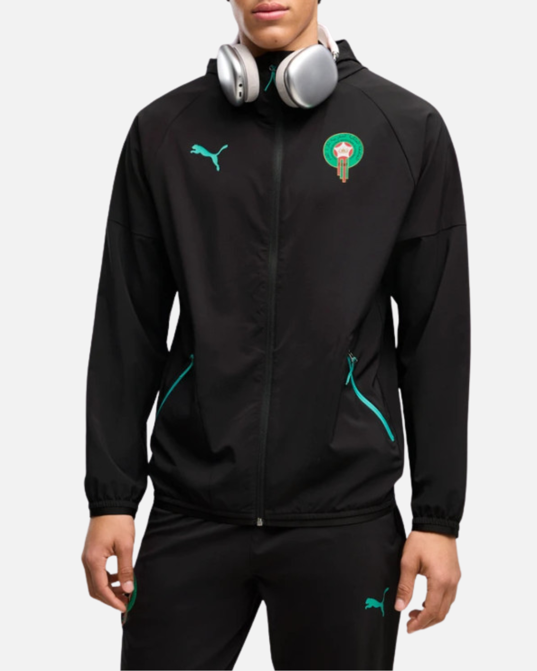 Veste de survêtement Maroc PowerTrain Woven - Noir/Vert