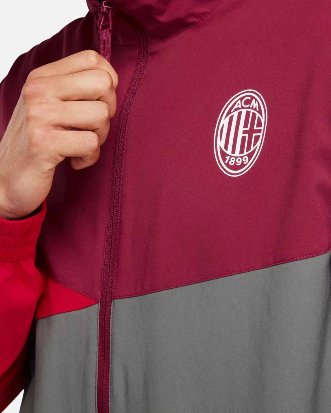 Veste de survêtement Milan AC - Rouge/Gris